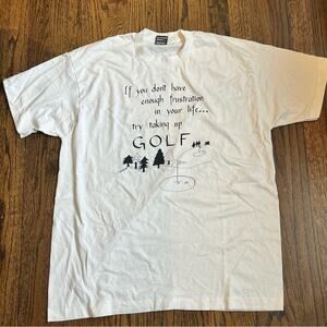 Vintage Golf T Shirt Men's XL Fruit of The Loom Funny Preppy